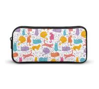 JiuPopular Estuche para lápices, bolsa de papelería de gato de hilo utilizado como estuche para oficina y escuela, bolsa de viaje de negocios o caja de herramientas pequeña, bolsa de maquillaje para