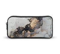 JiuPopular Estuche para lápices, bolsa de papelería de mármol negro y dorado utilizado como estuche para oficina y escuela, bolsa de viaje de negocios o caja de herramientas pequeña, bolsa de