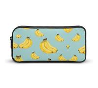 JiuPopular Estuche para lápices, bolsa de papelería para balón de fútbol, bolsa de viaje de negocios o caja de herramientas pequeña, bolsa de maquillaje para niñas, Plátanos de dibujos animados, 22*12