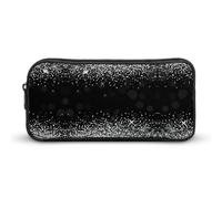JiuPopular Estuche para lápices, bolsa de papelería plateada brillante utilizada como estuche para oficina y escuela, bolsa de viaje de negocios o caja de herramientas pequeña, bolsa de maquillaje