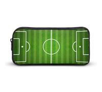 JiuPopular Estuche para lápices, bolsa de papelería verde para campo de fútbol utilizado como estuche para oficina y escuela, bolsa de viaje de negocios o caja de herramientas pequeña, bolsa de
