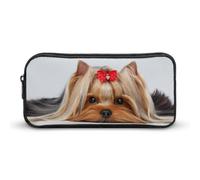 JiuPopular Estuche para lápices, bolsa de papelería Yorkshire Terrier, se utiliza como estuche para oficina y escuela, bolsa de viaje de negocios o caja de herramientas pequeña, bolsa de maquillaje