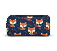 JiuPopular Estuche para lápices, bonita bufanda FoxStationery bolsa utilizada como estuche para lápices para oficina y escuela, bolsa de viaje de negocios o caja de herramientas pequeña, bolsa de