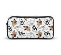 JiuPopular Estuche para lápices, bonito bolso de papelería de bulldog francés utilizado como estuche para lápices para oficina y escuela, bolsa de viaje de negocios o caja de herramientas pequeña