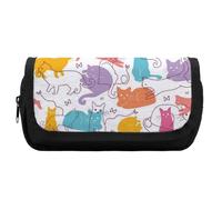 JiuPopular Estuche para lápices de doble capa, bolsa de papelería de gato de hilo utilizado como estuche para oficina y escuela, bolsa de viaje de negocios o caja de herramientas pequeña, bolsa de