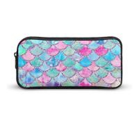 JiuPopular Estuche para lápices, escamas de acuarela arcoíris de sirena, bolsa de papelería utilizada como estuche para oficina y escuela, bolsa de viaje de negocios o caja de herramientas pequeña