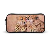 JiuPopular Estuche para lápices, guepardo para parejas, bolsa de papelería utilizada como estuche para lápices para oficina y escuela, bolsa de viaje de negocios o caja de herramientas pequeña, bolsa