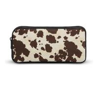 JiuPopular Estuche para lápices, piel de vaca marrón para artículos de papelería que se utiliza como estuche para la oficina y la escuela, bolsa de viaje de negocios o caja de herramientas pequeña