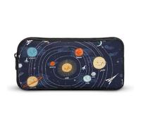 JiuPopular Estuche para lápices, Space Rocket Planet Solar System, bolsa de papelería utilizada como estuche para lápices para oficina y escuela, bolsa de viaje de negocios o caja de herramientas