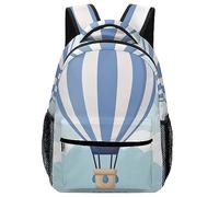 JiuPopular Mochila casual de tela Oxford duradera, mochila de hongos psicodélicos, bolsa universitaria para niños, niñas, viajes, deportes, Globo aerostático azul, Taille unique