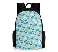 JiuPopular Mochila de día, mochila de mármol negro y dorado, mochila con bolsillos para senderismo, camping, viajes, Bonitos dinosaurios de anime, 42x30.5cm