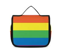 JiuPopular Neceser colgante con el alfabeto y lenguaje de señas, bolsa de maquillaje para viajes, negocios, vacaciones, Rainbow Peace Love, 22.5x18.5cm