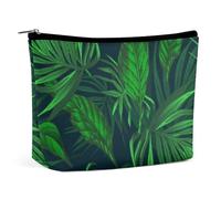 JiuPopular Neceser portátil con cremallera para uso diario, viaje, Planta verde de la selva tropical, Talla única