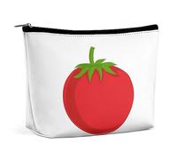 JiuPopular Neceser portátil con cremallera para uso diario, viajes, diseño de limón con flores y hojas, Dibujos animados de tomate, Talla única