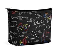JiuPopular Neceser portátil con cremallera para uso diario, viajes, diseño de limón con flores y hojas, Matemáticas Lineales Educación Matemática, Talla única