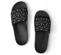 JiuPopular Pantuflas antideslizantes, bonitos deslizadores de dinosaurios de anime para hombres y mujeres, toboganes de ducha, Estilo negro 6, 42 2/3 EU