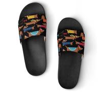 JiuPopular Pantuflas antideslizantes con texto en inglés "I Love My Dog" para hombres y mujeres, chanclas de ducha, Black, 37 1/3 EU