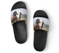 JiuPopular Pantuflas antideslizantes, deslizadores coloridos de libélula para hombres y mujeres, toboganes de ducha, Estilo negro 5, 42 2/3 EU