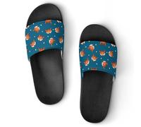 JiuPopular Pantuflas antideslizantes, deslizadores de águila con bandera de Alemania para hombres y mujeres, toboganes de ducha, Black, 36 1/3 EU