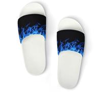 JiuPopular Pantuflas antideslizantes, deslizadores de águila con bandera de Alemania para hombres y mujeres, toboganes de ducha, Blanco Estilo 1, 43.5 EU
