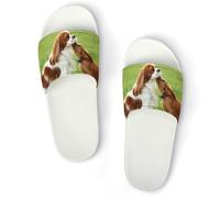 JiuPopular Pantuflas antideslizantes, deslizadores de bulldog francés para hombres y mujeres, toboganes de ducha, Blanco Estilo 2, 40 2/3 EU
