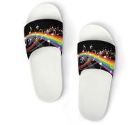 JiuPopular Pantuflas antideslizantes, deslizadores de calavera de guitarra mexicana para hombres y mujeres, toboganes de ducha, Blanco Estilo 4, 40 2/3 EU