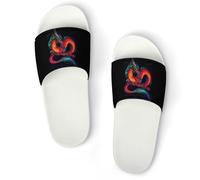 JiuPopular Pantuflas antideslizantes, deslizadores de calavera para hombres y mujeres, toboganes de ducha, Estilo blanco, 40 2/3 EU