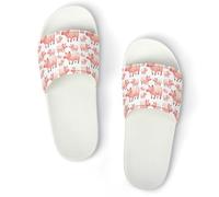 JiuPopular Pantuflas antideslizantes, deslizadores de cerdo de granja de dibujos animados rosa para hombres y mujeres, toboganes de ducha, Blanco Estilo 2, 37 1/3 EU