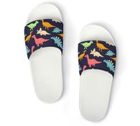 JiuPopular Pantuflas antideslizantes, deslizadores de escamas de pez arcoíris para hombres y mujeres, toboganes de ducha, Blanco Estilo 3, 41 1/3 EU
