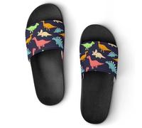JiuPopular Pantuflas antideslizantes, deslizadores de escamas de pez arcoíris para hombres y mujeres, toboganes de ducha, Estilo negro 3, 44 EU