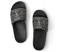 JiuPopular Pantuflas antideslizantes, deslizadores de flores de amapola roja para hombres y mujeres, toboganes de ducha