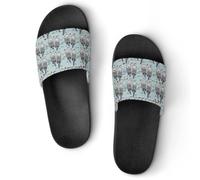 JiuPopular Pantuflas antideslizantes, deslizadores de helado coloridos para hombres y mujeres, toboganes de ducha, negro 3, 43.5 EU