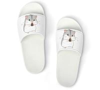 JiuPopular Pantuflas antideslizantes, deslizadores de hojas de eucalipto para hombres y mujeres, toboganes de ducha, Blanco Estilo 3, 42 1/3 EU
