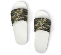 JiuPopular Pantuflas antideslizantes, deslizadores de hojas de eucalipto para hombres y mujeres, toboganes de ducha, White, 42 2/3 EU