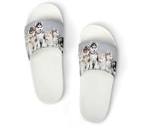 JiuPopular Pantuflas antideslizantes, deslizadores de hojas de eucalipto para hombres y mujeres, toboganes de ducha, Blanco Estilo 4, 36 1/3 EU