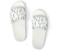 JiuPopular Pantuflas antideslizantes, deslizadores de hojas de eucalipto para hombres y mujeres, toboganes de ducha, Blanco Estilo 1, 37 1/3 EU