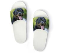 JiuPopular Pantuflas antideslizantes, deslizadores de lava volcánica para hombres y mujeres, toboganes de ducha, Blanco Estilo 4, 42 2/3 EU