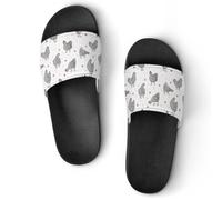 JiuPopular Pantuflas antideslizantes, deslizadores de pollito de cáscara de huevo para hombres y mujeres, toboganes de ducha, Estilo negro, 44 EU