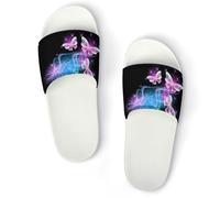 JiuPopular Pantuflas antideslizantes, deslizadores de pollito de cáscara de huevo para hombres y mujeres, toboganes de ducha, Blanco Estilo 5, 44 EU