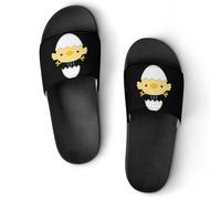 JiuPopular Pantuflas antideslizantes, deslizadores de pollito de cáscara de huevo para hombres y mujeres, toboganes de ducha, Estilo negro 3, 39 EU