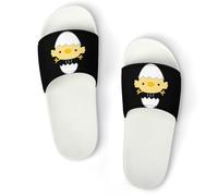 JiuPopular Pantuflas antideslizantes, deslizadores de pollito de cáscara de huevo para hombres y mujeres, toboganes de ducha, Blanco Estilo 3, 39 1/3 EU