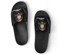 JiuPopular Pantuflas antideslizantes, deslizadores de pollo de colores extraños para hombres y mujeres, toboganes de ducha, Estilo negro 3, 37 1/3 EU
