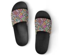 JiuPopular Pantuflas antideslizantes, deslizadores de pollo de colores extraños para hombres y mujeres, toboganes de ducha, Estilo negro, 39 1/3 EU