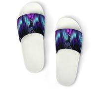 JiuPopular Pantuflas antideslizantes, deslizadores de pollo de colores extraños para hombres y mujeres, toboganes de ducha, Blanco Estilo 6, 37 1/3 EU