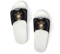 JiuPopular Pantuflas antideslizantes, deslizadores de pollo de colores extraños para hombres y mujeres, toboganes de ducha, Blanco Estilo 3, 37 1/3 EU