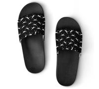 JiuPopular Pantuflas antideslizantes, deslizadores de teclas de piano musical para hombres y mujeres, toboganes de ducha, Estilo negro 3, 37 1/3 EU