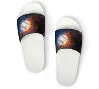 JiuPopular Pantuflas antideslizantes, deslizadores de teclas de piano musical para hombres y mujeres, toboganes de ducha, Estilo blanco, 37 1/3 EU