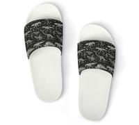 JiuPopular Pantuflas antideslizantes, deslizadores de teclas de piano musical para hombres y mujeres, toboganes de ducha, Blanco Estilo 1, 37 1/3 EU