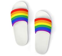 JiuPopular Pantuflas antideslizantes, deslizadores del alfabeto en lenguaje de señas para hombres y mujeres, toboganes de ducha, Blanco Estilo 4, 36 1/3 EU
