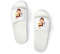 JiuPopular Pantuflas antideslizantes, deslizadores del alfabeto en lenguaje de señas para hombres y mujeres, toboganes de ducha, Blanco Estilo 2, 37 1/3 EU